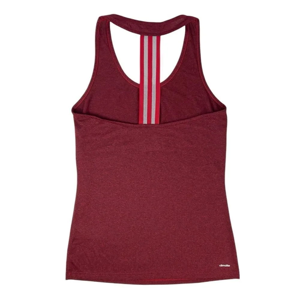 Adidas Climalite Heathered Maroon Red Workout Tank‎ Top Size Small